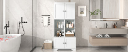 4-Door Bathroom Storage Cabinet White Finish
