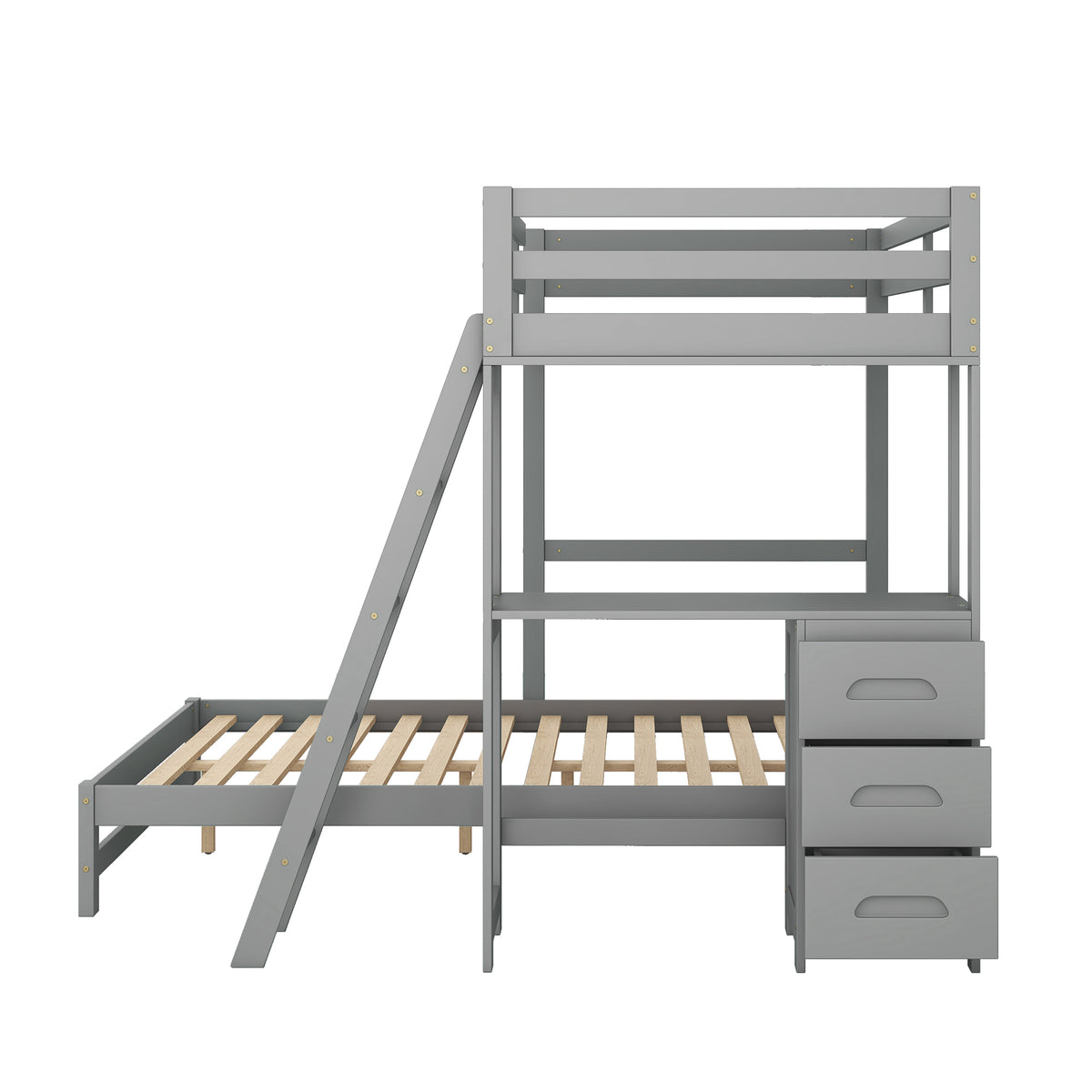 Full Bunk Bed Gray