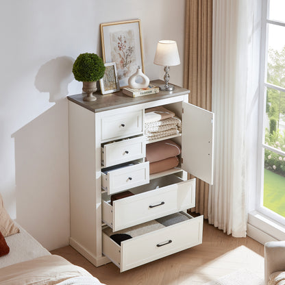 Farmhouse 5-Drawer Dresser White