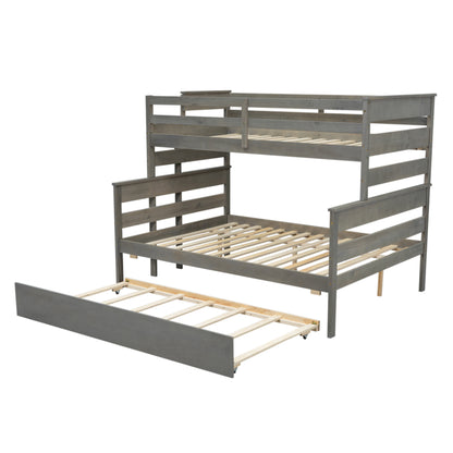 Twin Over Full Bunk Bed Gray