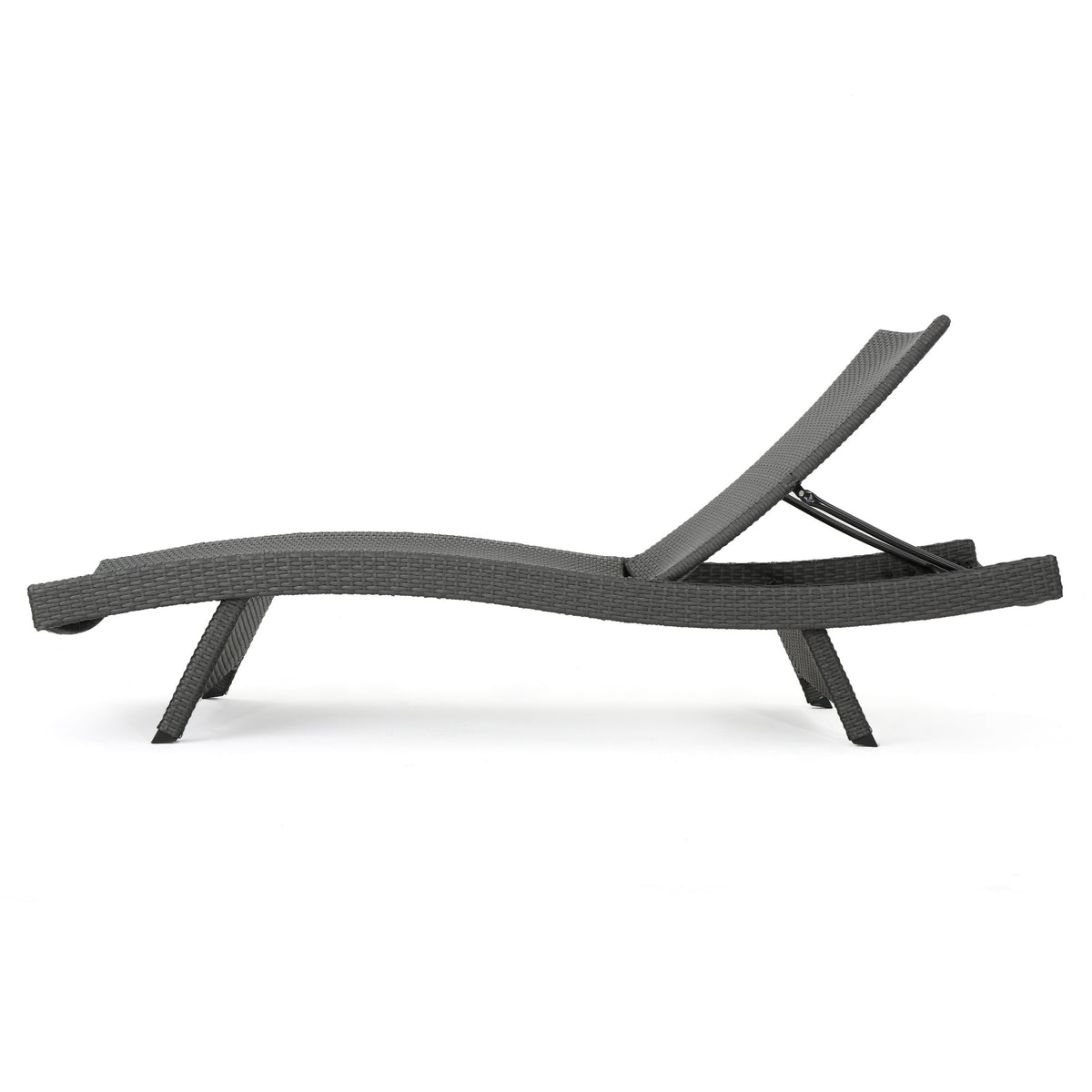 PE Wicker Chaise Lounge Gray