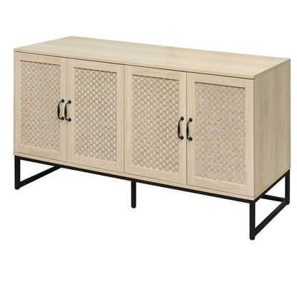Rattan 4-Door Sideboard Natural