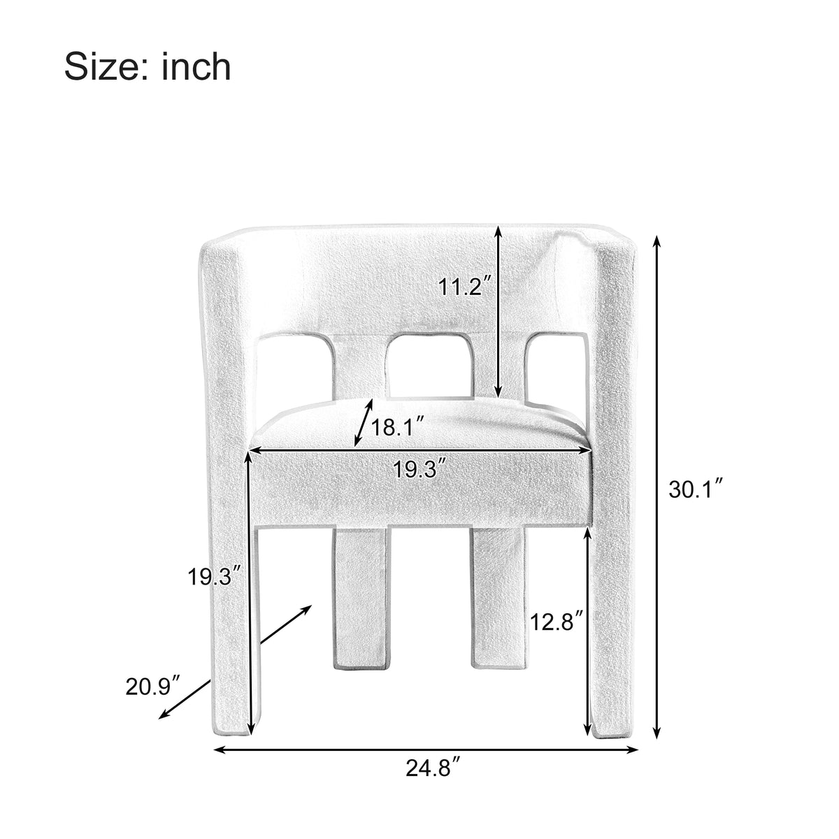 Contemporary Accent Chair Beige Upholstery