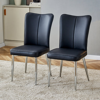 Modern Black Dining Chair Set (2 pcs)
