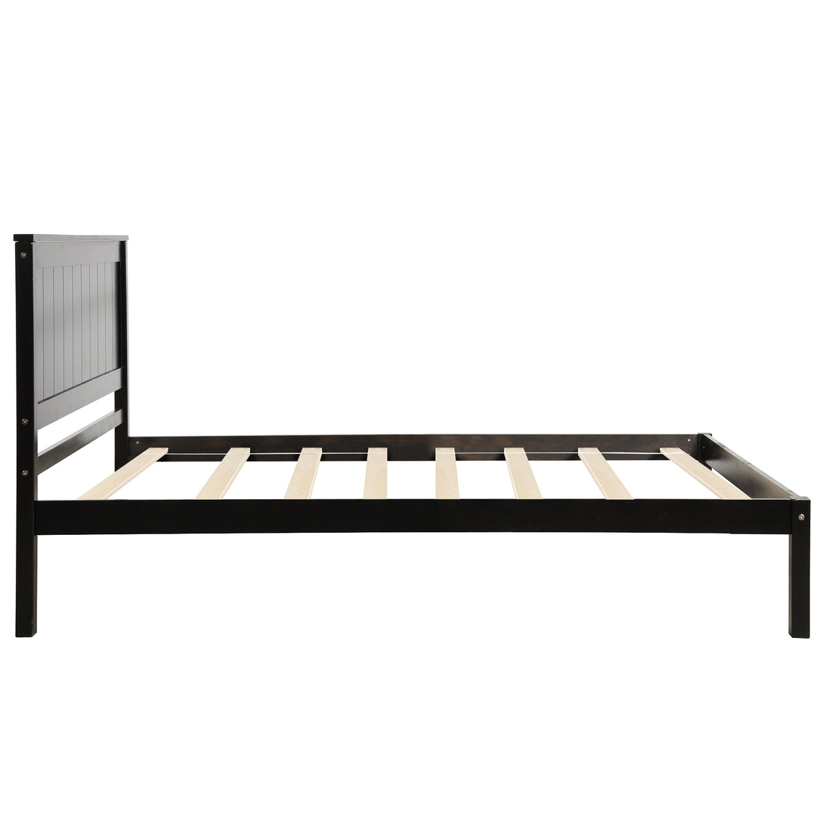 Espresso Twin Platform Bed – Wood Slat Support