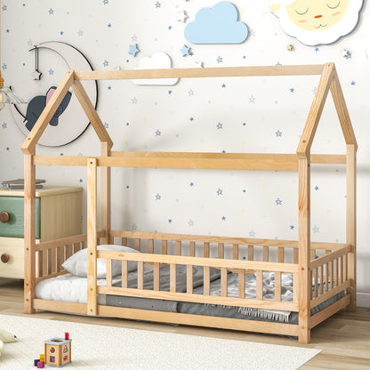 Twin Floor Bed White