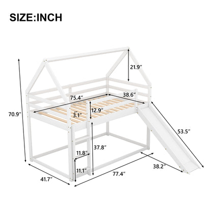 Twin House Bed with Slide White