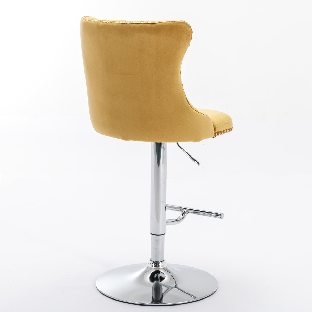 Modern Bar Stools Set of 2 Gold Gray