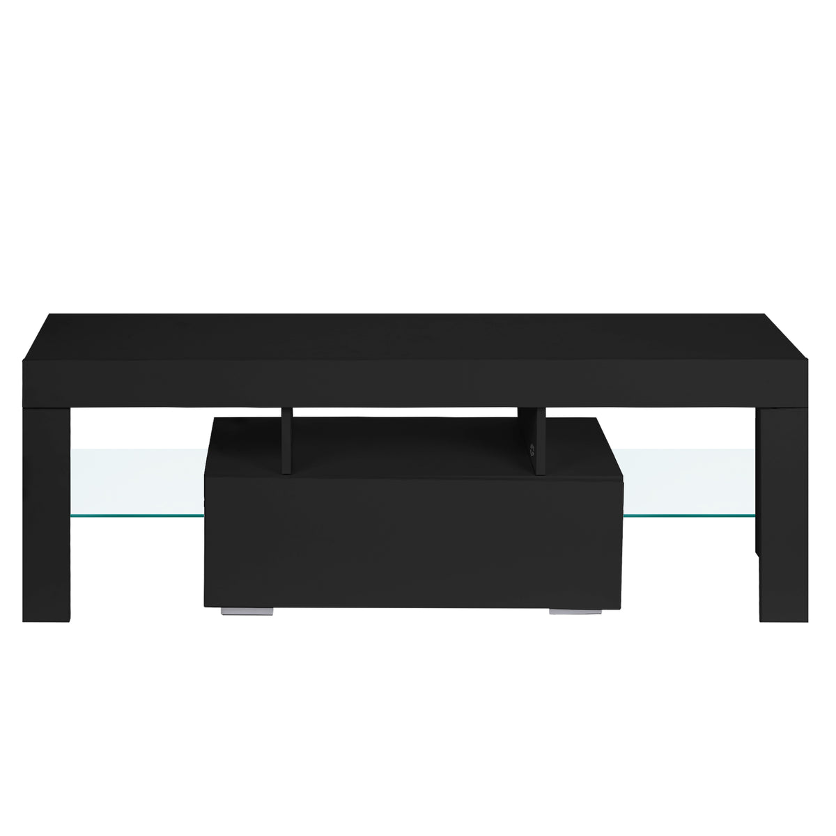 Modern TV Console with LED Storage Gray
