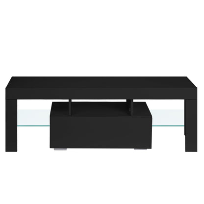 Modern TV Console with LED Storage Gray