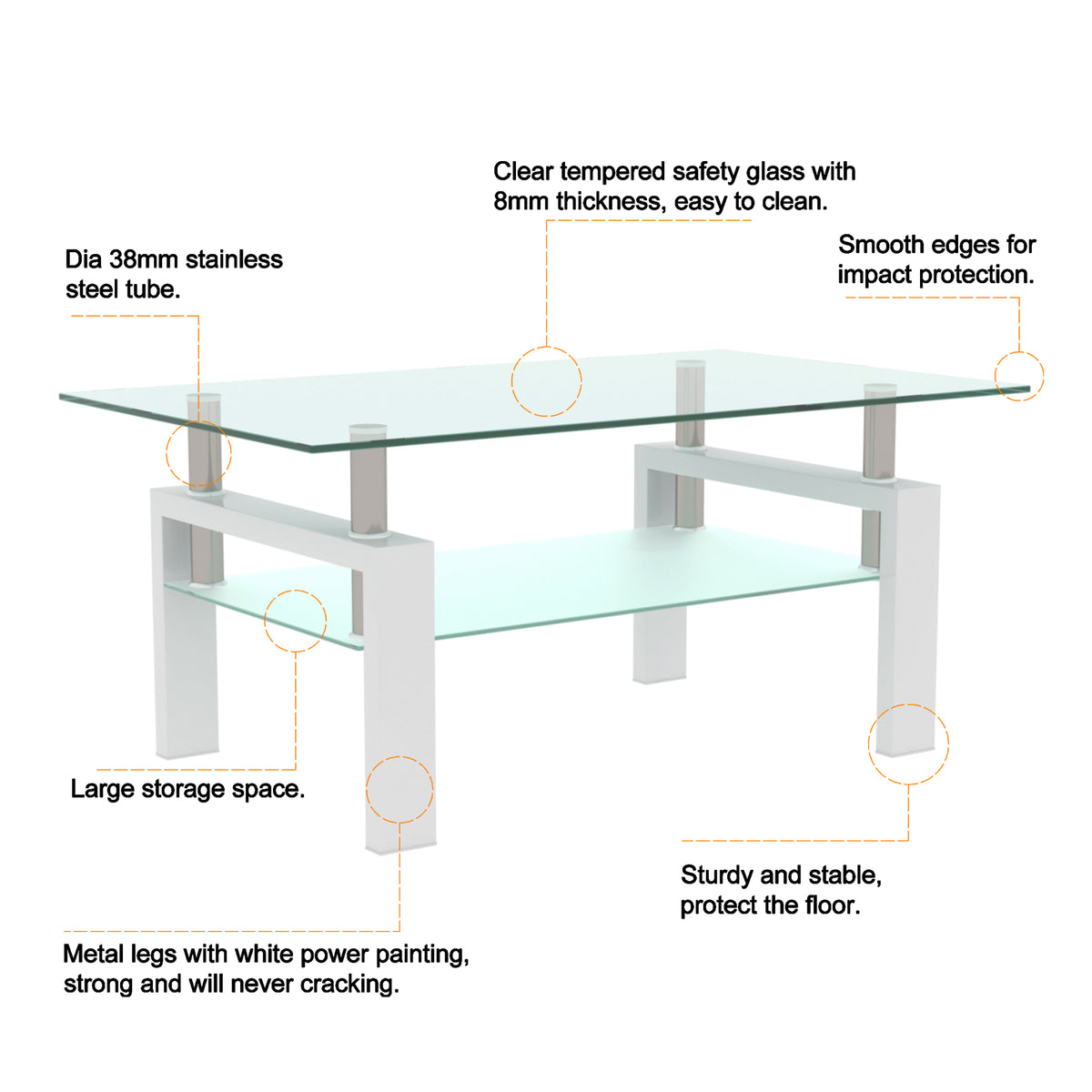 White Glass Coffee Table – Modern Centerpiece