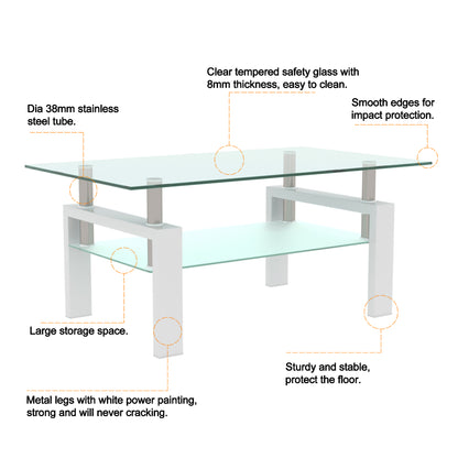 White Glass Coffee Table – Modern Centerpiece