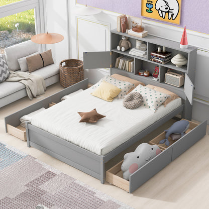 Full Platform Bed Gray