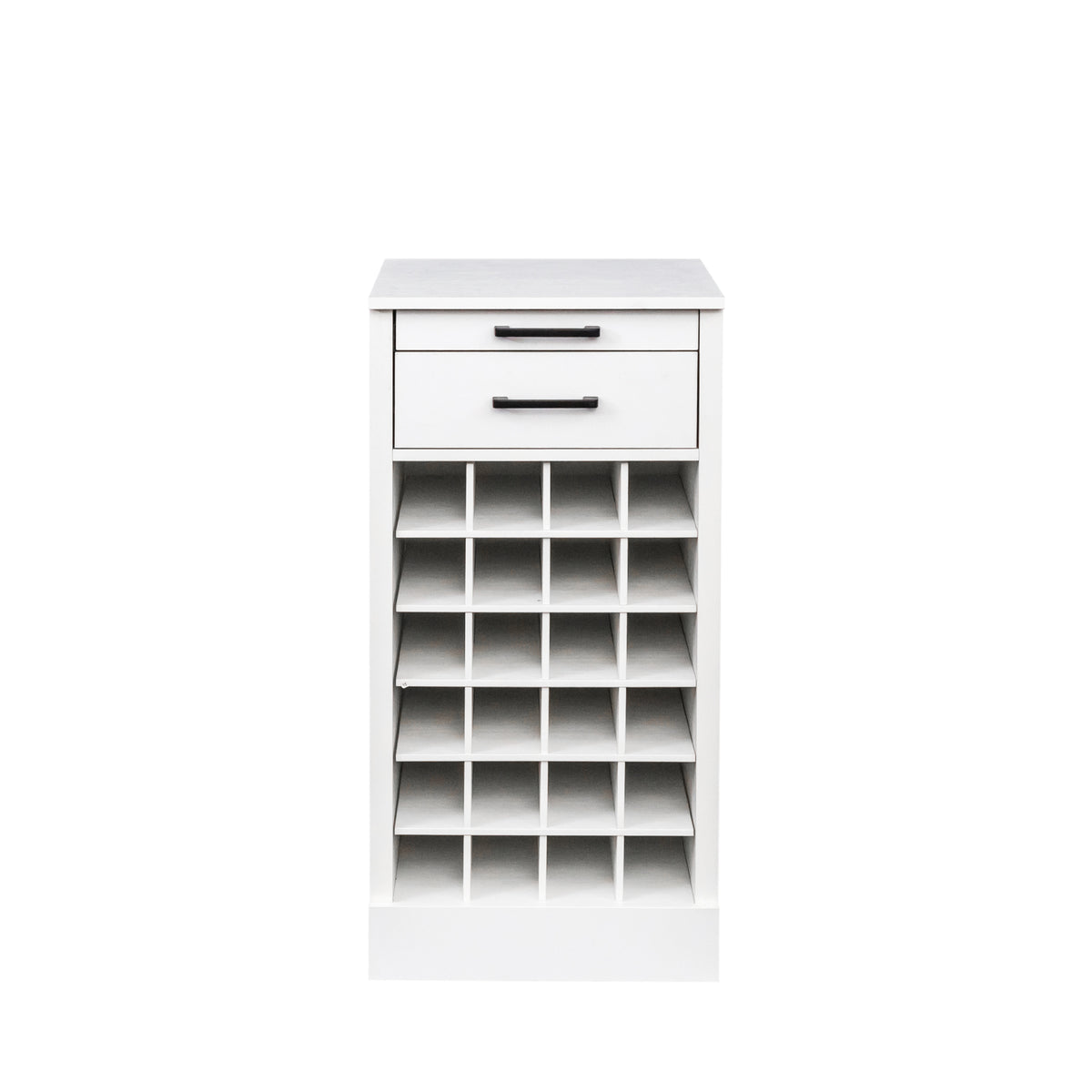 Walnut Modular Wine Bar Cabinet 28-Bottle Storage