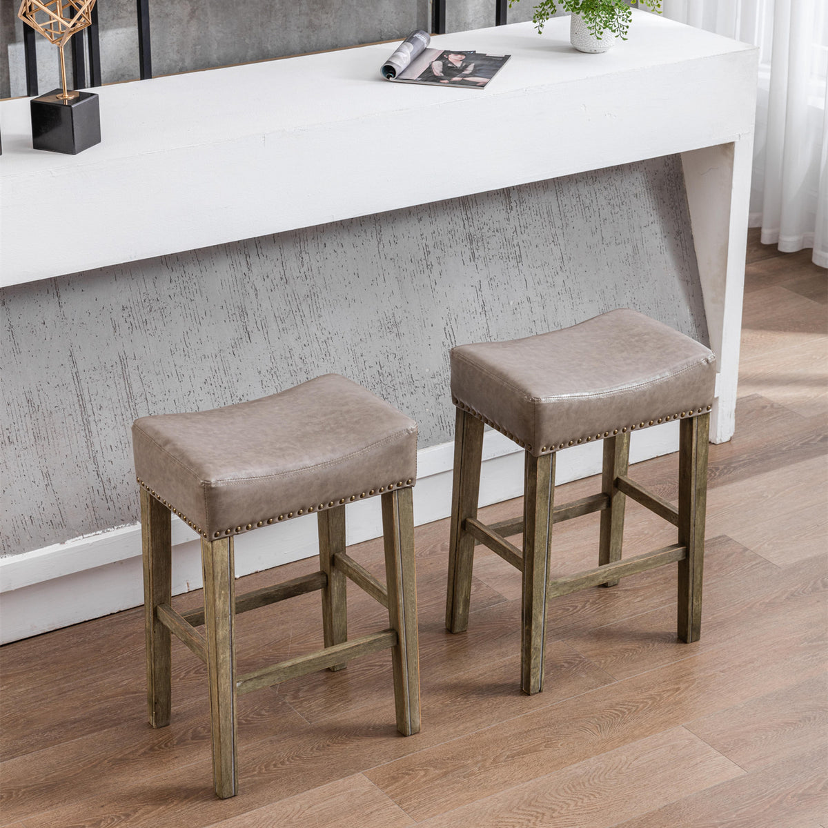 Aveline Counter Stools – Brushed Walnut