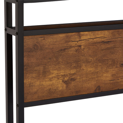 LED Platform Bed with Wood Headboard – Grey Wash