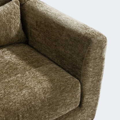 Upholstered Modern Accent Chair Foam Filled Gray