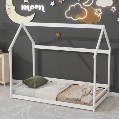 Twin House Bed White