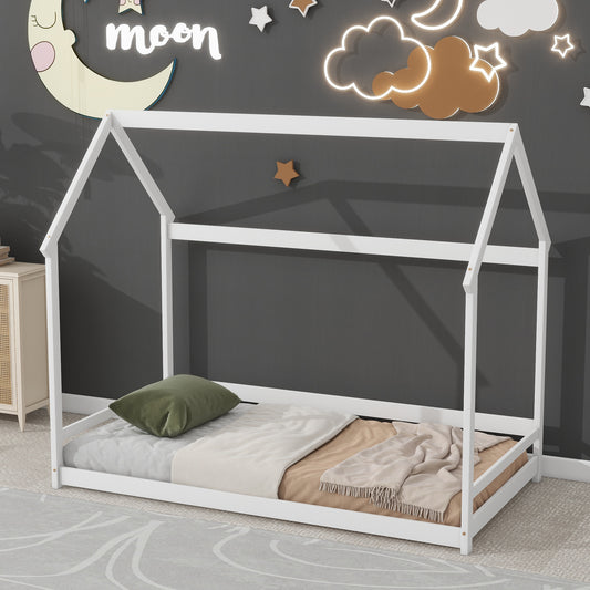 Twin House Bed White