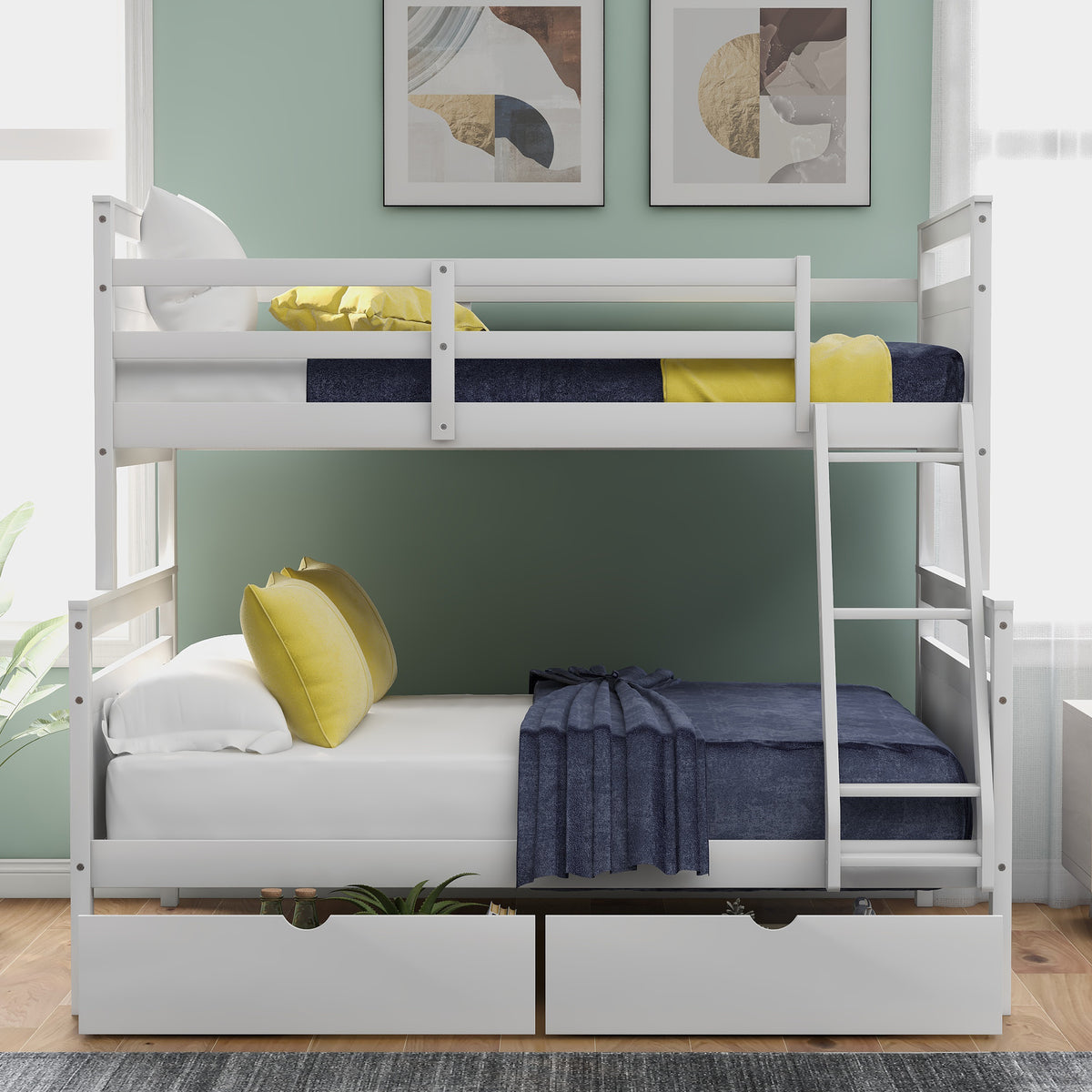 Full Bunk Bed White