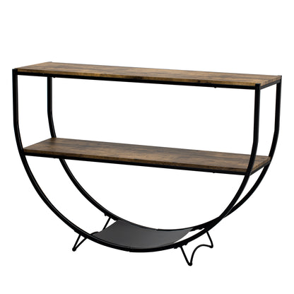 Rustic Wood Console Table Distressed Brown