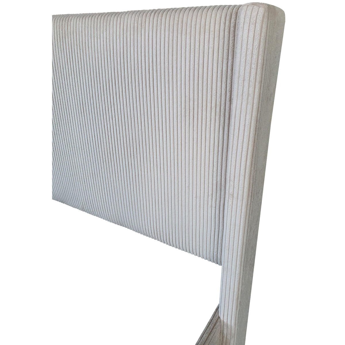 Corduroy Wingback Storage Bed – Beige & White
