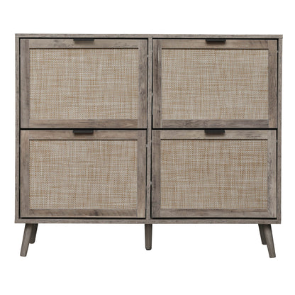 4-Door Entryway Shoe Storage Cabinet White