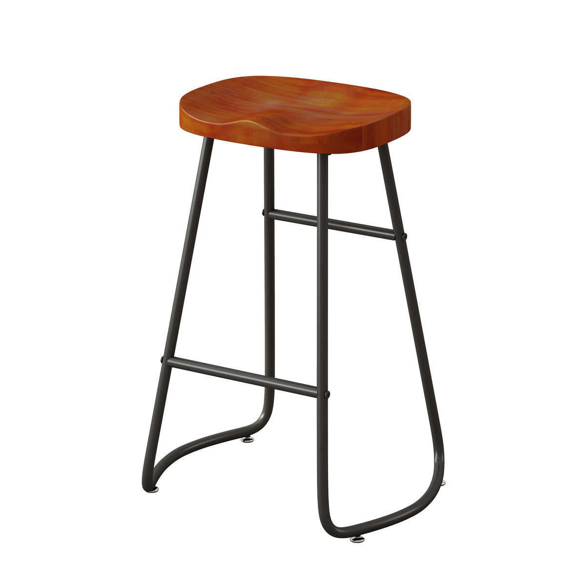 Minimalist Counter Bar Stools Set of 2 Brown