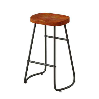 Minimalist Counter Bar Stools Set of 2 Brown