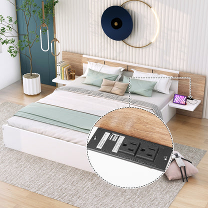 Queen Platform Bed White
