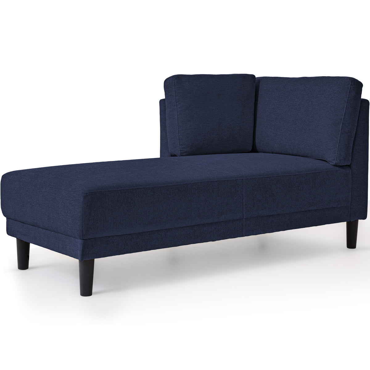 Mid-Century Linen Chaise Lounge – Blue
