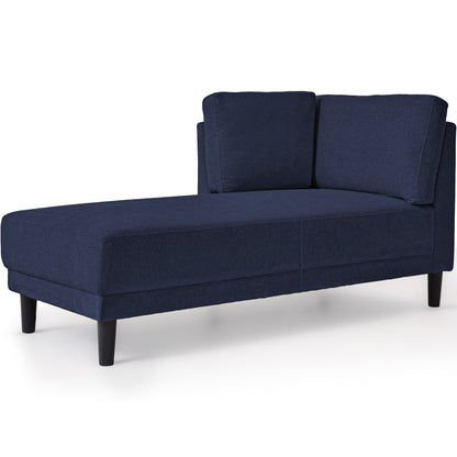 Mid-Century Linen Chaise Lounge – Blue