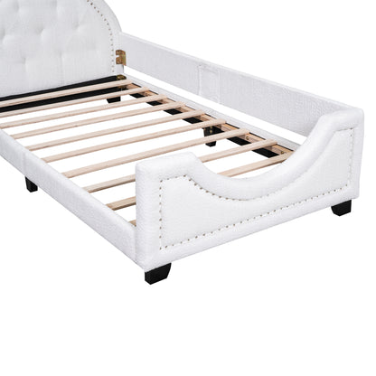 Teddy Fleece Daybed with Carton Headboard White