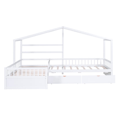 Twin House Bed White