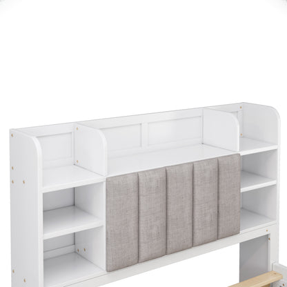Multi-Functional Full Platform Bed with Drawers White