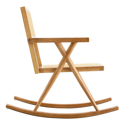 Outdoor Rattan Rocking Chair – Gray Wicker