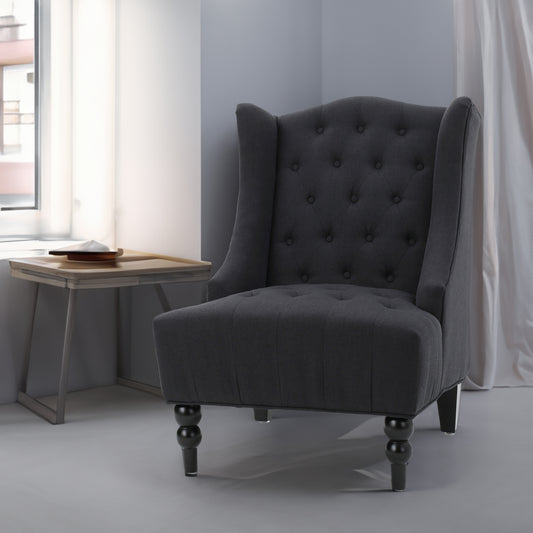 Toddman Velvet Club Chair – Charcoal