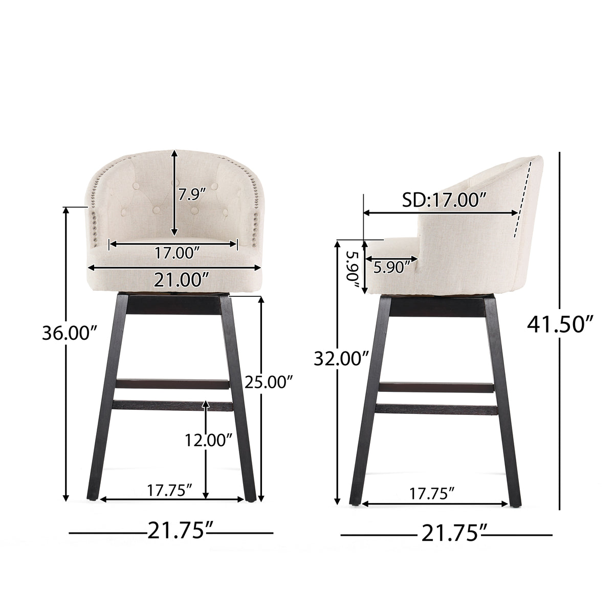 Ogden Swivel Barstools Set of 2