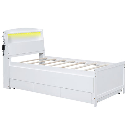 Twin Platform Bed White