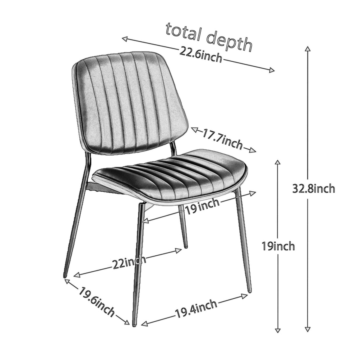 Retro Linen Dining Chairs Set of 2 Beige