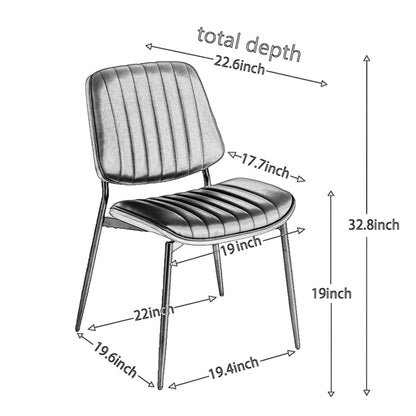 Retro Linen Dining Chairs Set of 2 Beige
