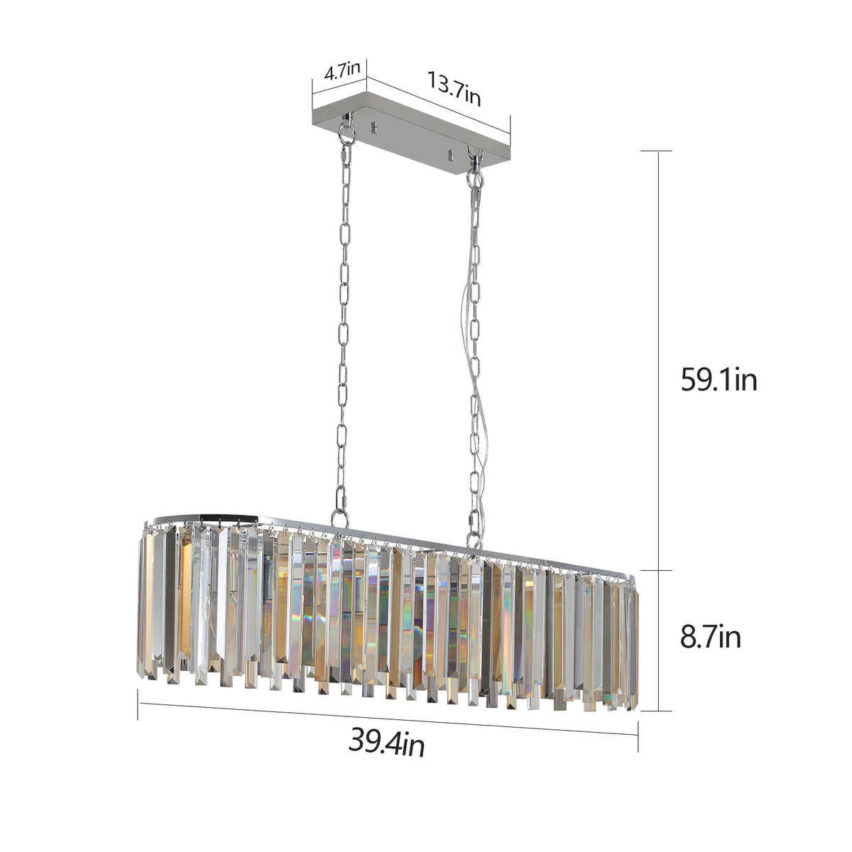 Oval Crystal Ceiling Chandelier