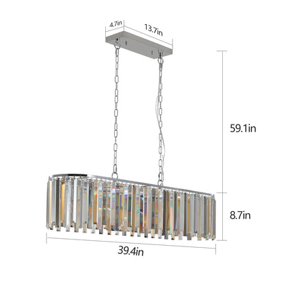 Oval Crystal Ceiling Chandelier