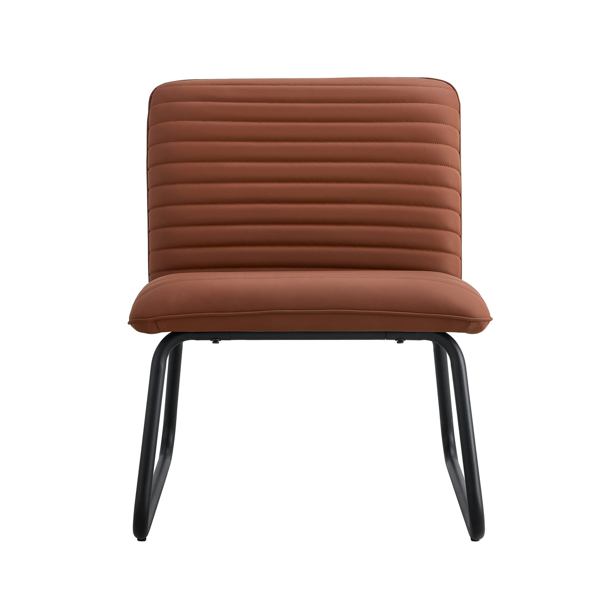 Brown Armless Lounge Chair – Black Legs