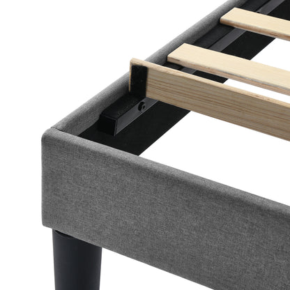 Queen Platform Bed with Storage Gray