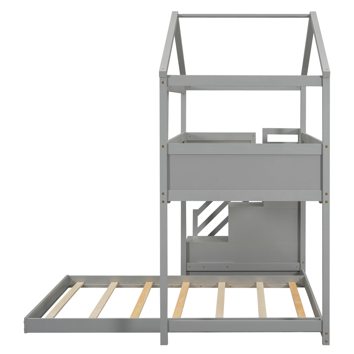 Twin-Full Storage Bunk Bed – Gray