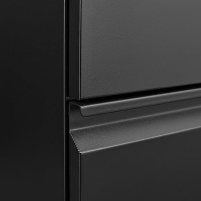 Black 2-Drawer Mobile File Cabinet – 25.6" High with Lock for Legal/Letter Size Files