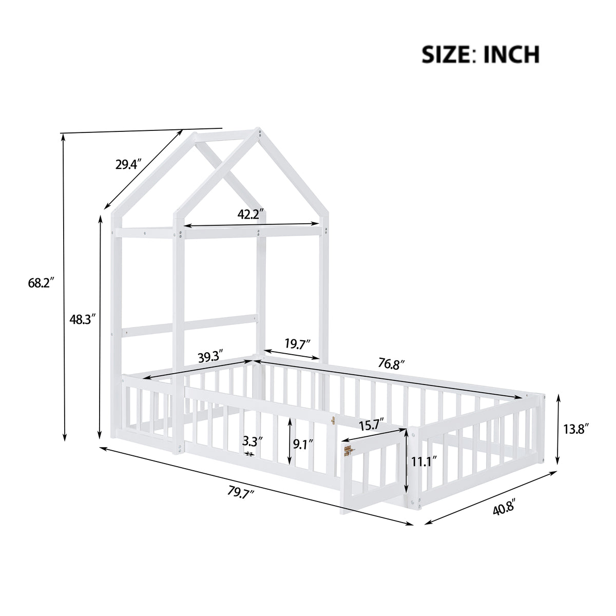 Wooden Twin Bed with Clothes Drying Rack Pink