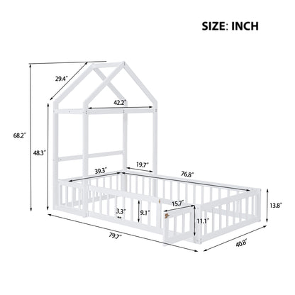 Wooden Twin Bed with Clothes Drying Rack Pink