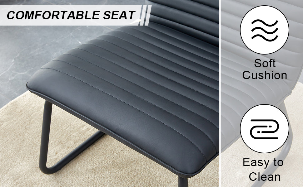Black Armless Lounge Chair – Black Legs
